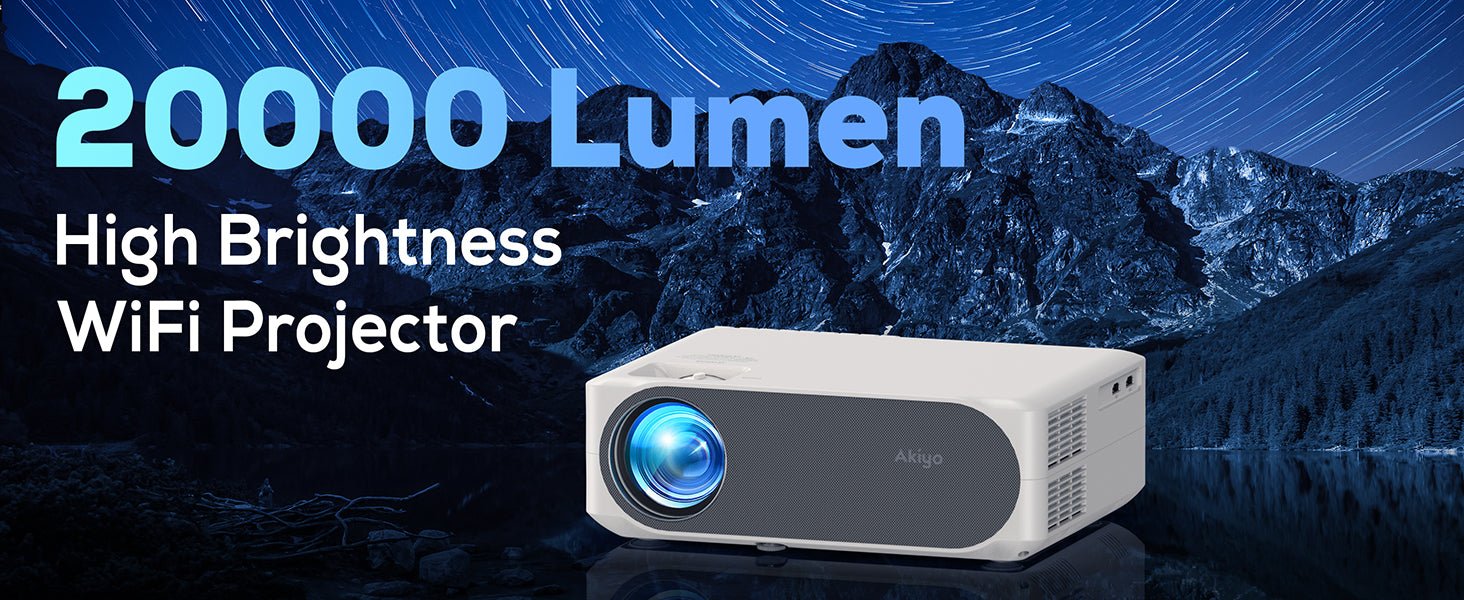 Projector, AKIYO O8 WiFi Projector Full HD 1080P, 20000 Lux Video Projector Portable Outdoor Home Theater Movie Projector, Compatible with iOS/Android/Tablet/PC/TV Stick/USB - Amazing Gadgets Outlet