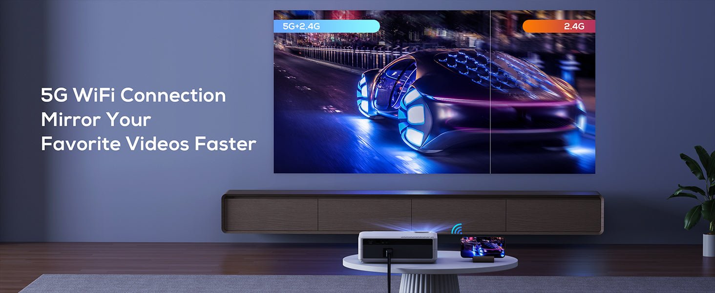 Projector, AKIYO O8 WiFi Projector Full HD 1080P, 20000 Lux Video Projector Portable Outdoor Home Theater Movie Projector, Compatible with iOS/Android/Tablet/PC/TV Stick/USB - Amazing Gadgets Outlet