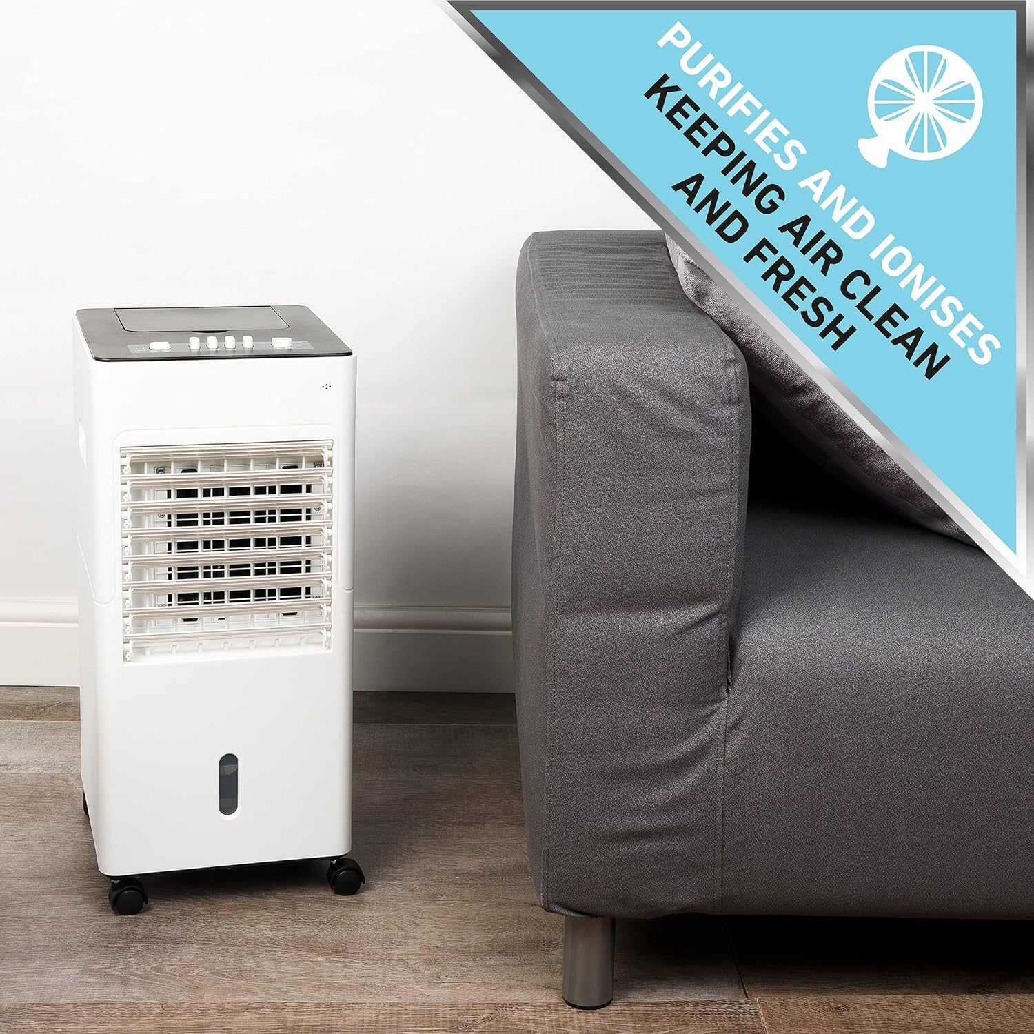 Prolectrix EH3187PRO Digital Air Cooler - 6L, Portable Air Conditioner, Purifying Air Humidifier, 3 Speeds & Ioniser, Evaporative Cooling Fan, Water Level Indicator, Rotating Swing Function, 65W - Amazing Gadgets Outlet