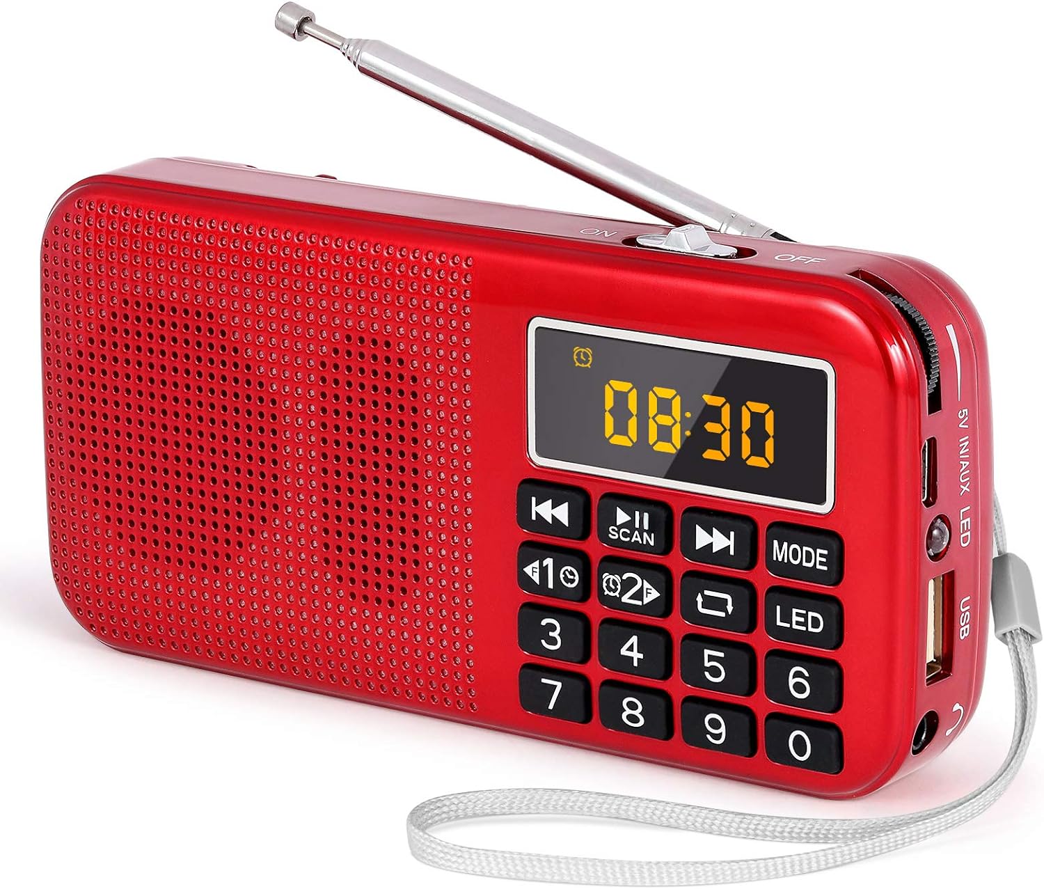 PRUNUS J - 725 Rechargeable Radio Portable, FM Radio Alarm Clock, Small Radio with 3000mAh Rechargeable Battery. Battery Operated Radio Digital support SD USB MP3 AUX Player and Emergency Flashlight. - Amazing Gadgets Outlet