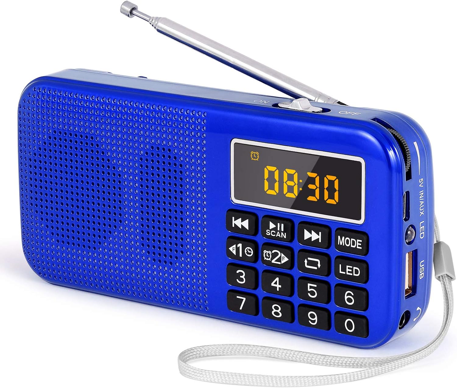 PRUNUS J - 725 Rechargeable Radio Portable, FM Radio Alarm Clock, Small Radio with 3000mAh Rechargeable Battery. Battery Operated Radio Digital support SD USB MP3 AUX Player and Emergency Flashlight. - Amazing Gadgets Outlet