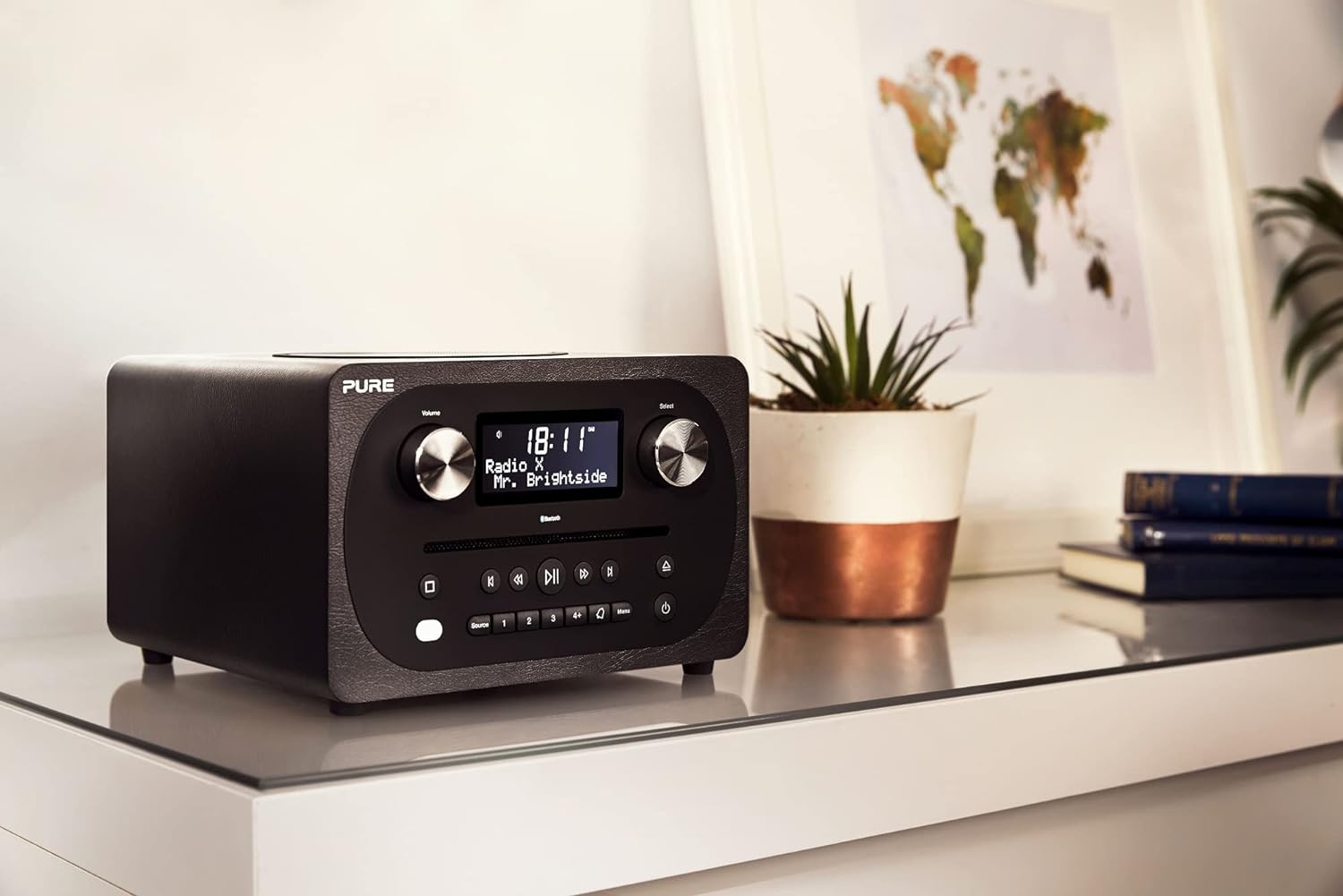 Pure Evoke C - D4 All - in - One Music System with DAB/DAB+/FM Digital Radio – DAB Radio with Bluetooth Music Streaming, Dual Alarms and CD Player – Siena Black - Amazing Gadgets Outlet