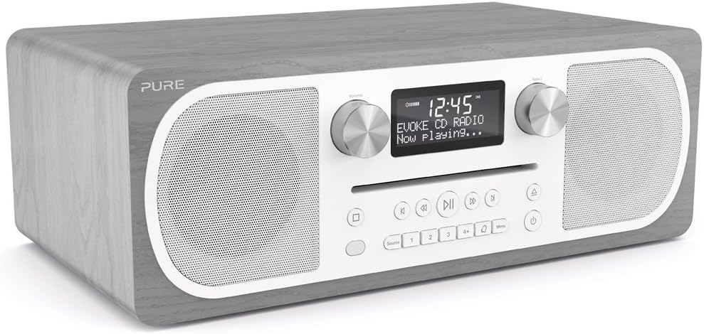 Pure Evoke C - D4 All - in - One Music System with DAB/DAB+/FM Digital Radio – DAB Radio with Bluetooth Music Streaming, Dual Alarms and CD Player – Siena Black - Amazing Gadgets Outlet