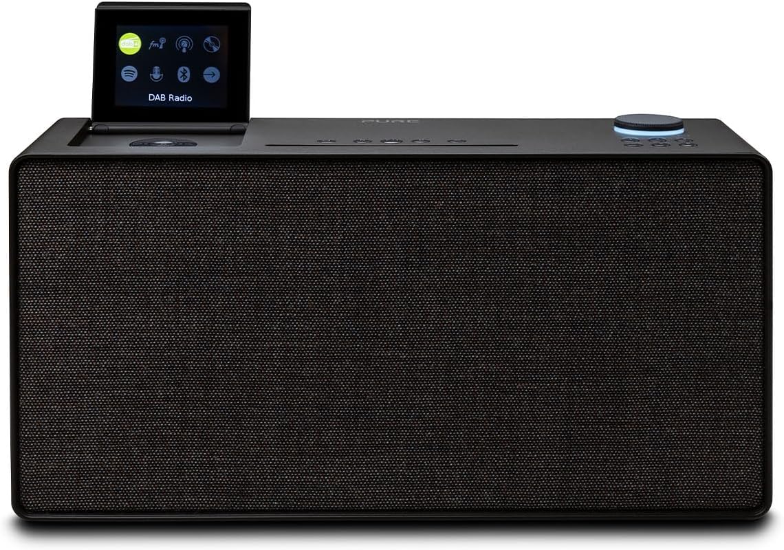 Pure Evoke Home All - in - One Stereo Music System (DAB+/FM Radio, Internet Radio, Podcasts, Spotify Connect, Bluetooth, CD, foldable colour display) Coffee Black - Amazing Gadgets Outlet