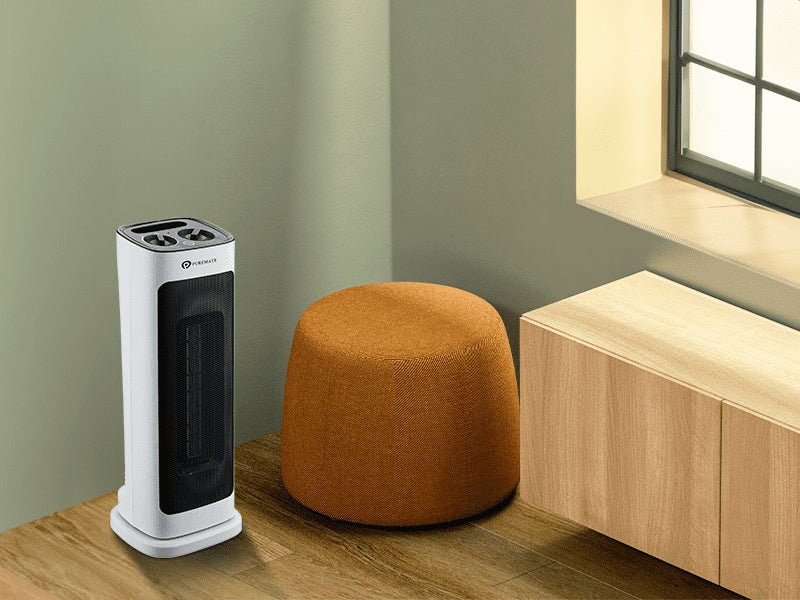 PureMate Ceramic Tower Fan Heater, 2000W Portable Electric Heater with 2 Heat Settings, Space Heater with Oscillating, Adjustable Thermostat & Safety Cut - Off, Tip - Over and Overheat Protection - Amazing Gadgets Outlet