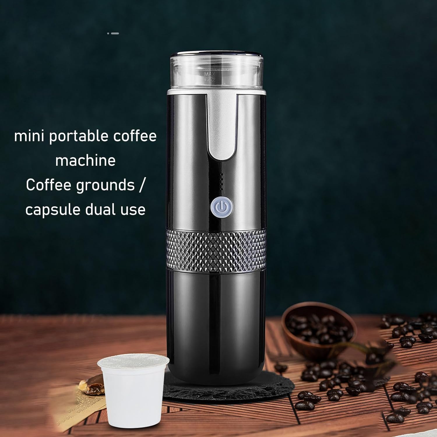 Pyhodi Electric Coffee Machine, Auto Portable Espresso Machine Rechargeable Manually Operated Fast Brewing Coffee Maker with 1200mAh Battery, Compatible with Capsule & Ground Coffee - Amazing Gadgets Outlet