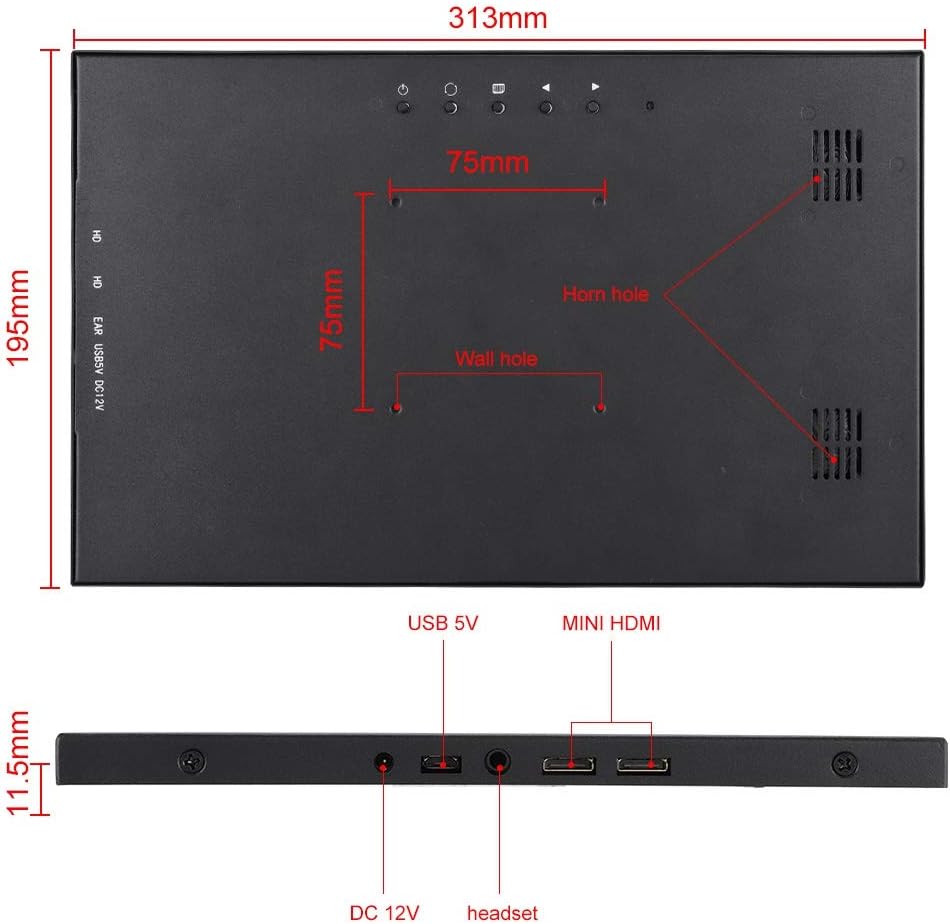 Qinlorgo HD Monitor,13.3 Inch 1080P 1920 * 1080 IPS HDR Ultra Slim Game Monitor HDMI Portable Screen Display - Amazing Gadgets Outlet