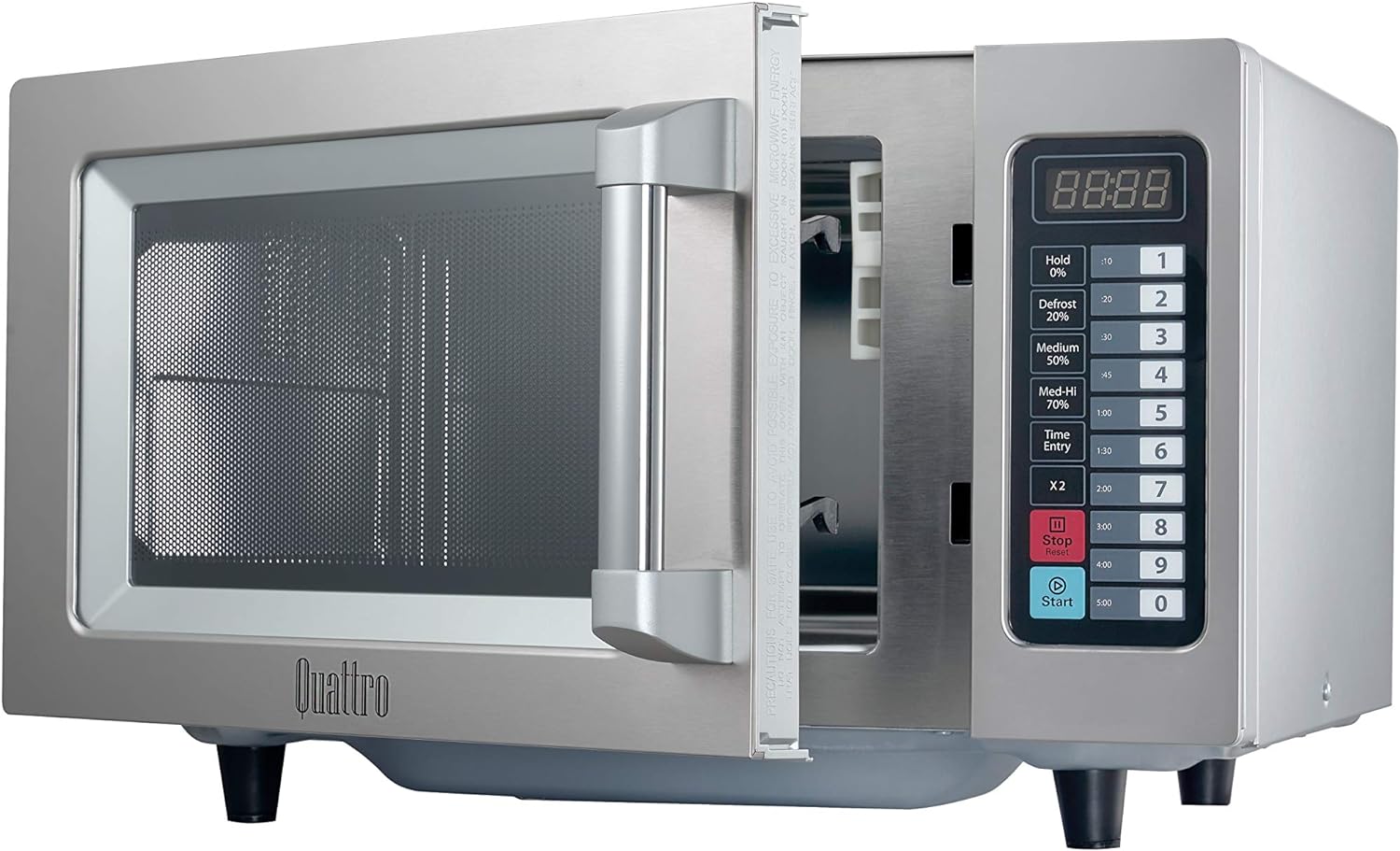 Quattro 1000w Commerical Microwave Oven Flatbed 25 litre Stainless Steel - Commercial Kitchen, Catering Equipment - Amazing Gadgets Outlet