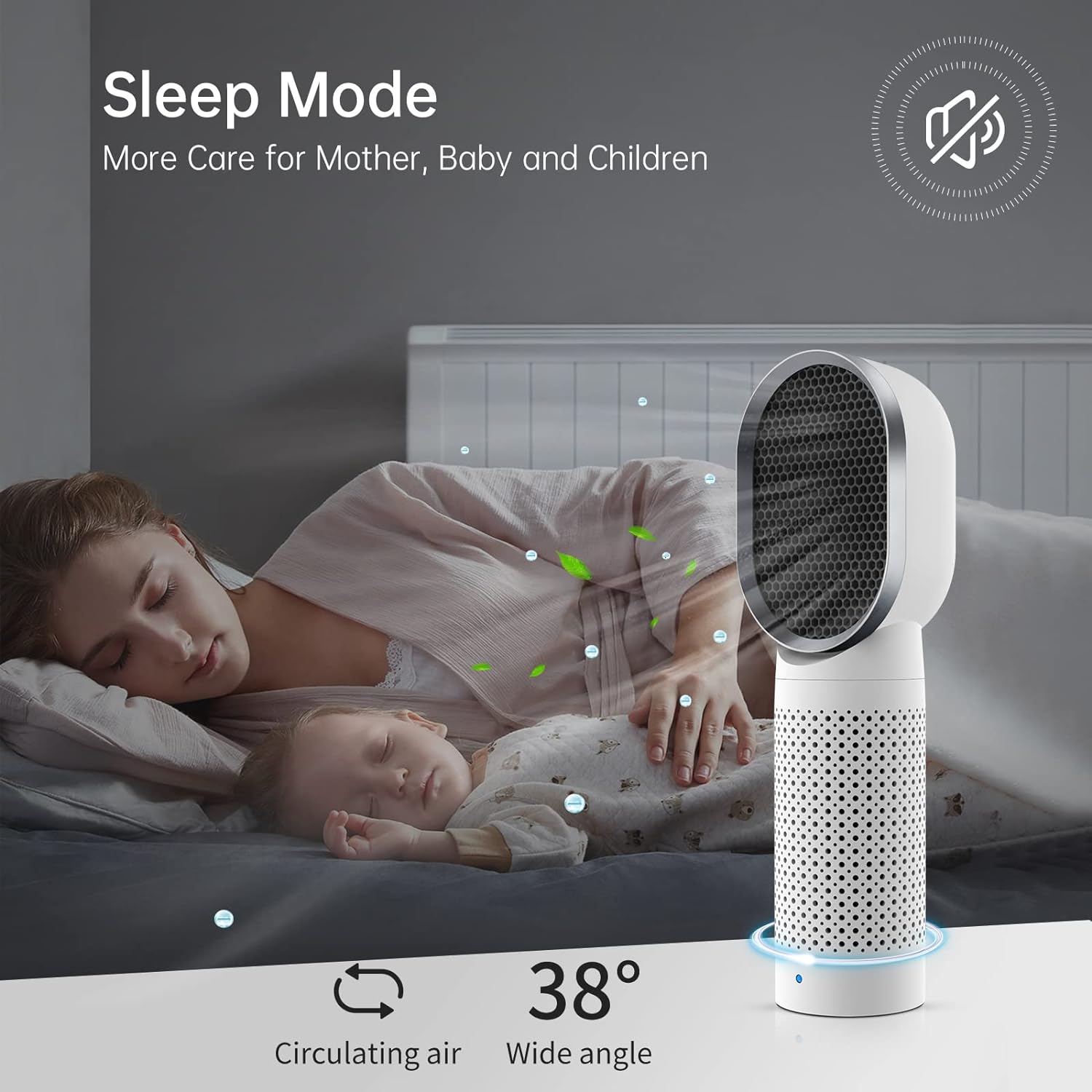 QUEENTY Air Purifier for Bedroom with True HEPA Filter, Portable HEPA Air Purifier for Office, 2 Speeds, Energy Save, Remove 99.97% of Pollen, Allergy Particles, Dust, Smoke, Odors Pets Hair (White) - Amazing Gadgets Outlet