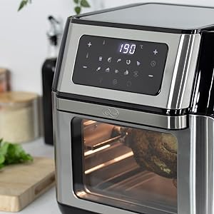 Quest 12L Digital Air Fryer Oven/Large Family Size / 5 in 1/6 Accessories & 10 Pre - Set Modes / 1500W / Rotisserie and Dehydrator/Digital Display and Timer/Adjustable Temp/Healthy Cooking - Amazing Gadgets Outlet