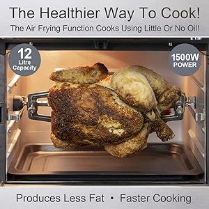 Quest 12L Digital Air Fryer Oven/Large Family Size / 5 in 1/6 Accessories & 10 Pre - Set Modes / 1500W / Rotisserie and Dehydrator/Digital Display and Timer/Adjustable Temp/Healthy Cooking - Amazing Gadgets Outlet