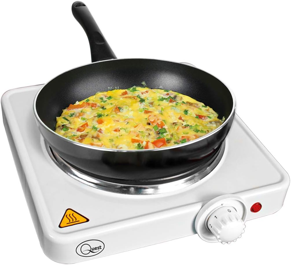 Quest 35240 Electric Single Hob / Hot Plate with Temperature Control / 1500W Hob / 5 Temperature Settings / Portable, Ideal for Camping, Caravans & Travelling - Amazing Gadgets Outlet