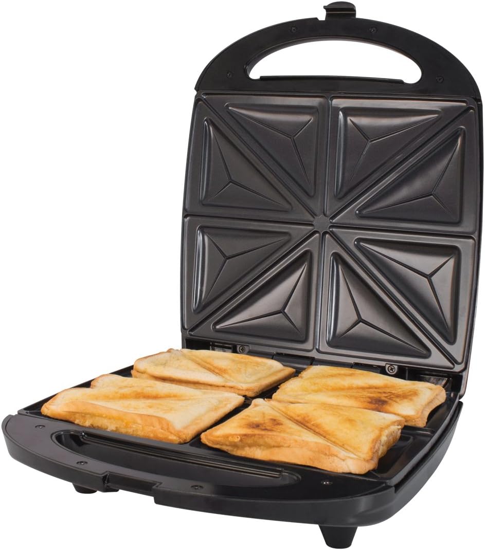 Quest 35990 4 Portion Non - Stick Toastie Maker/Easy to Clean/Student Essentials for University Kitchen - Amazing Gadgets Outlet