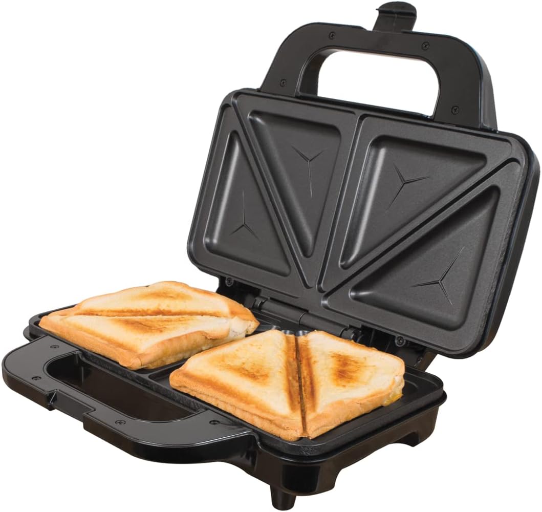 Quest 36119 Four Slice Deep Fill Sandwich Toaster/Non - Stick Coating/Auto Temperature Control/Cool Touch Handle/Locking Clip for Upright Storage/Stainless Steel / 1400W - Amazing Gadgets Outlet