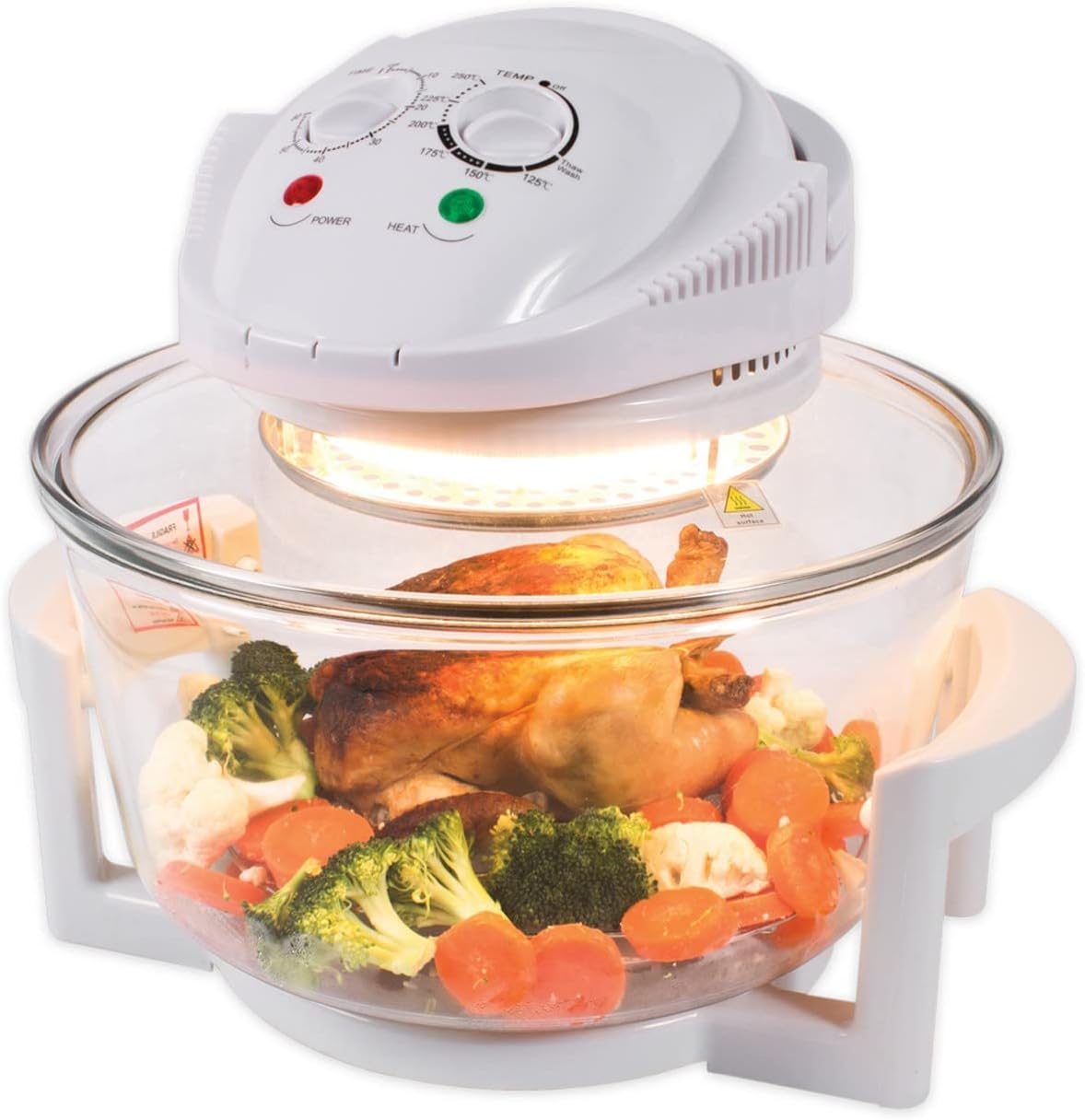 Quest 43890 12 Litre Halogen Oven/Low Fat, Multi - Function Oven/Toughened Glass Material/Healthy Air Cooking/Self - Cleaning Mode / 60 Minute Timer / 1400W - Amazing Gadgets Outlet