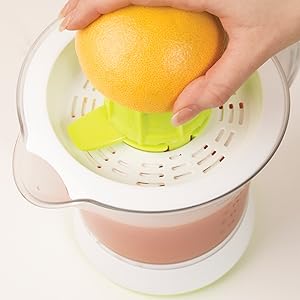 Quest Nutri - Q 34210 Quick Press Electric Citrus Juicer / 2 Different Cone Sizes / 1.2L Jug / Adjustable Pulp Strainer / Dual Direction Juicing / Low Noise / Dishwasher Safe Parts - Amazing Gadgets Outlet