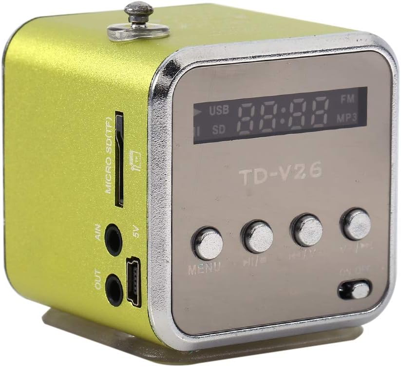 Radio, Radio Billig, Radio, Td V26, Small Portable Radios Mains And Battery Mini Speaker Music Player Portable Fm Radio Pc Fashion Support Tf Card And U Disk usb player (green) - Amazing Gadgets Outlet