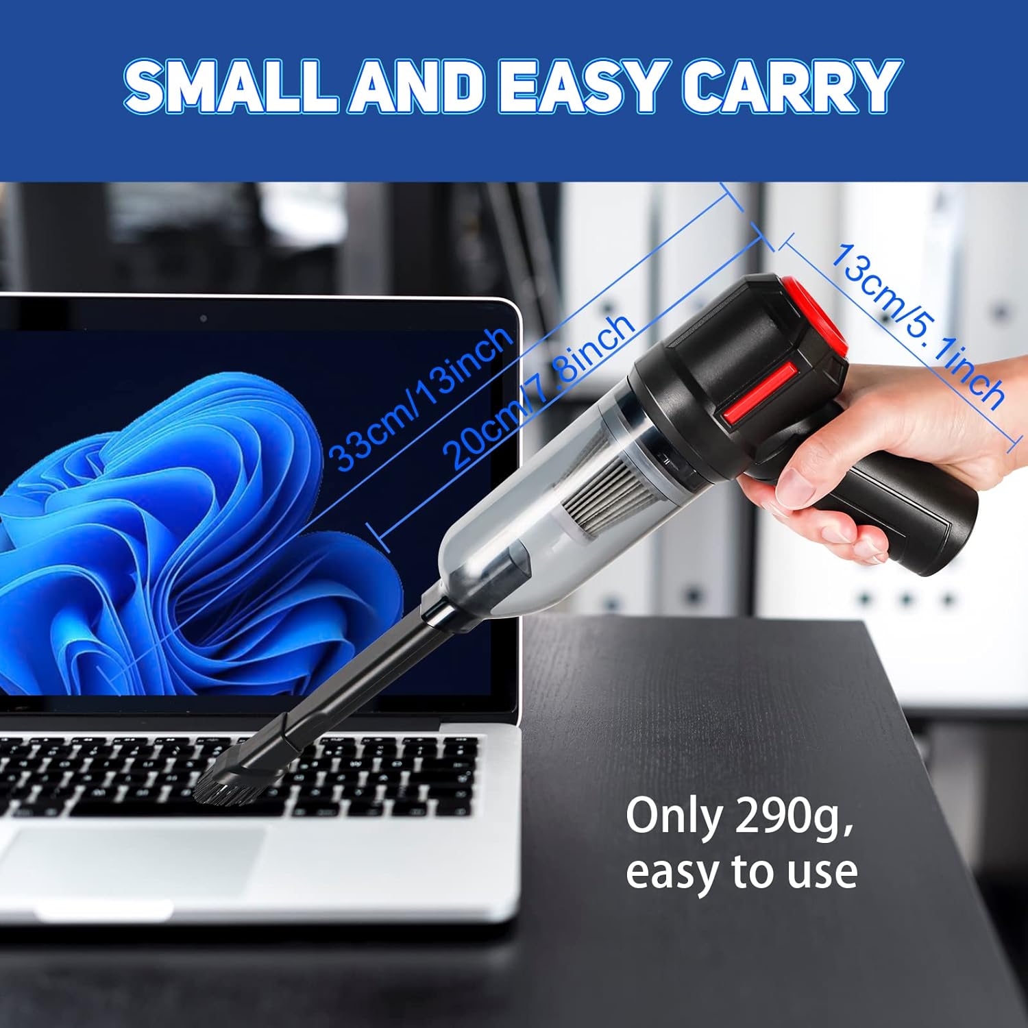 RaMokey Handheld Vacuum Cordless, Mini Car Vacuum Cleaner with 9000Pa/ 120W/ 12V High Power Cordless Rechargeable, car vaccum for Home/Office/Pet Hair - Amazing Gadgets Outlet