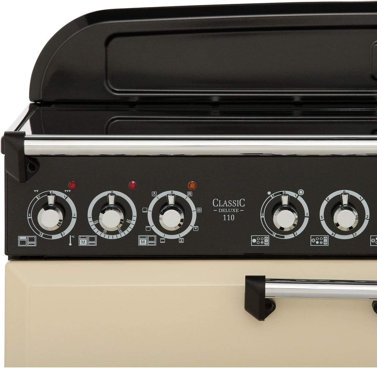 Rangemaster CDL110ECCY/B A Rated Electric Range Cooker in Cranberry/Brass - Amazing Gadgets Outlet