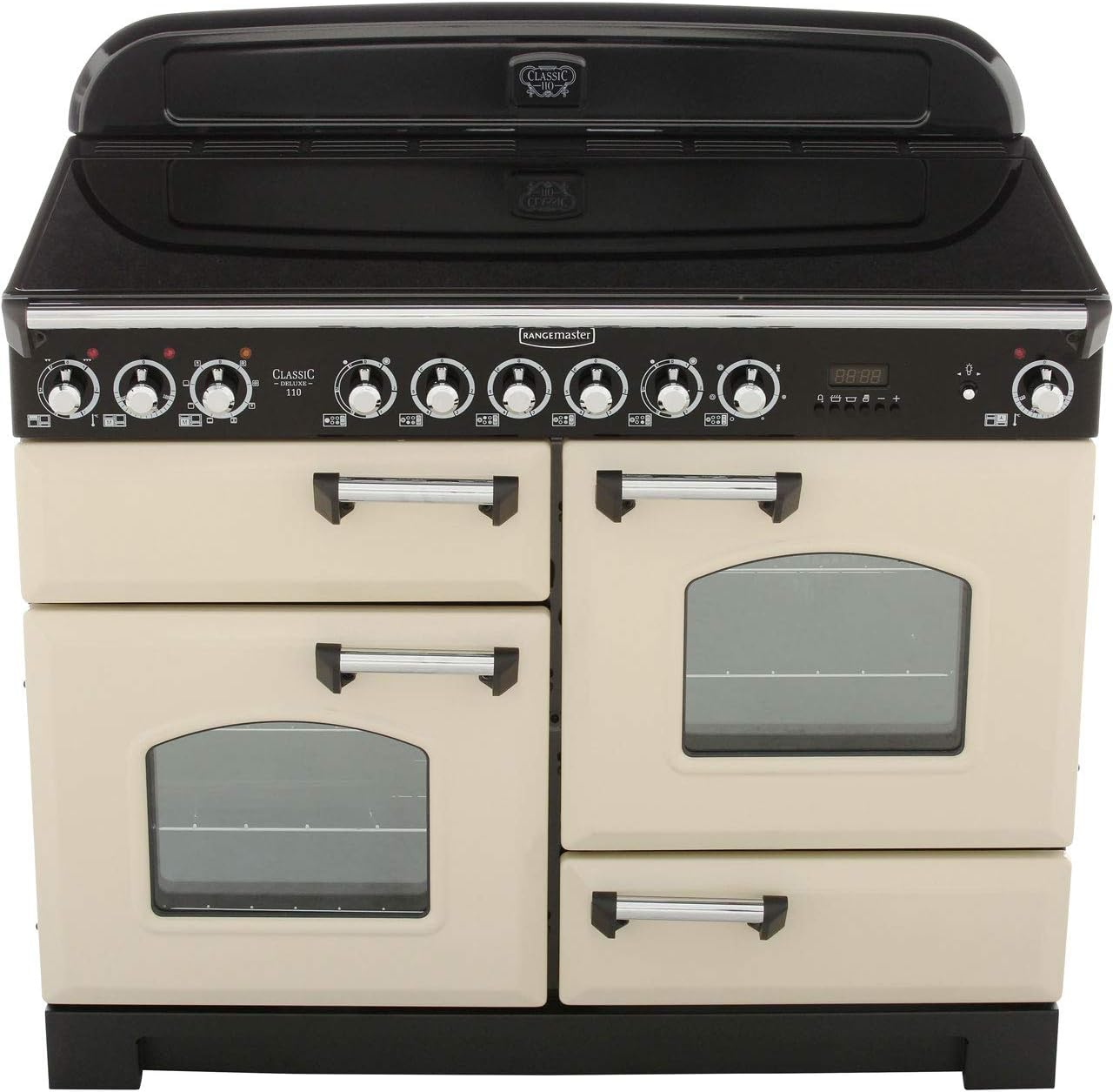 Rangemaster CDL110ECCY/B A Rated Electric Range Cooker in Cranberry/Brass - Amazing Gadgets Outlet