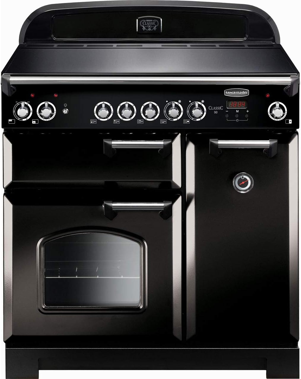 Rangemaster Classic 90cm Electric Range Cooker - Black & Chrome - Amazing Gadgets Outlet