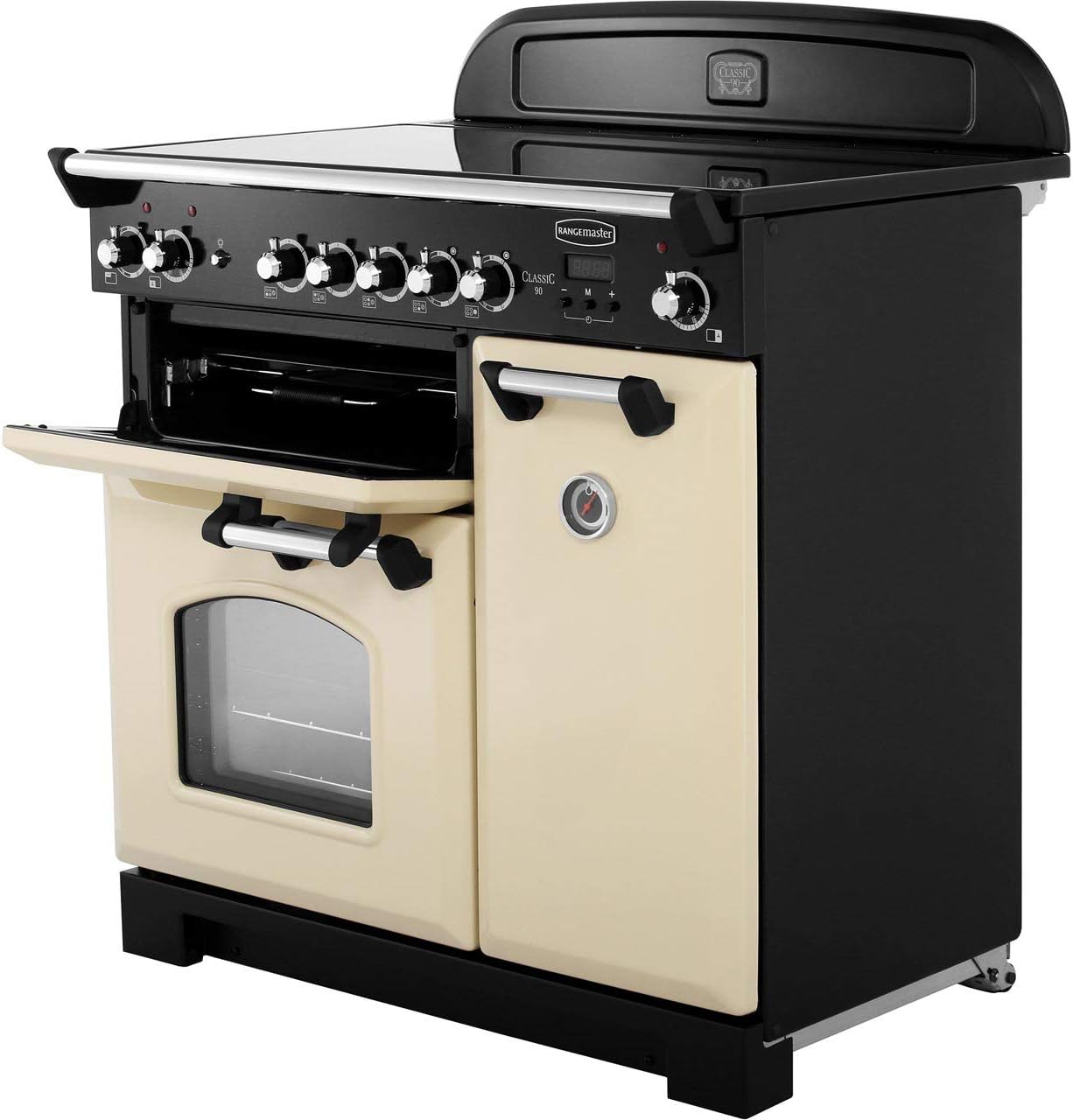 Rangemaster Classic 90cm Electric Range Cooker - Black & Chrome - Amazing Gadgets Outlet