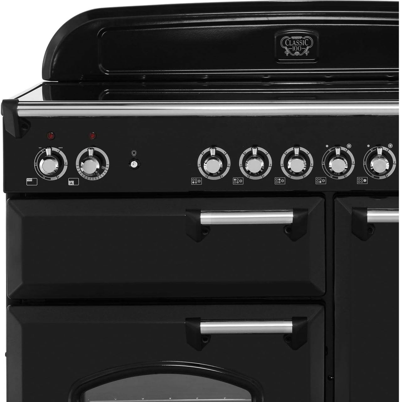 Rangemaster Classic CLA100ECBL/C 100cm Electric Range Cooker with Ceramic Hob - Black / Chrome - A/A Rated - Amazing Gadgets Outlet