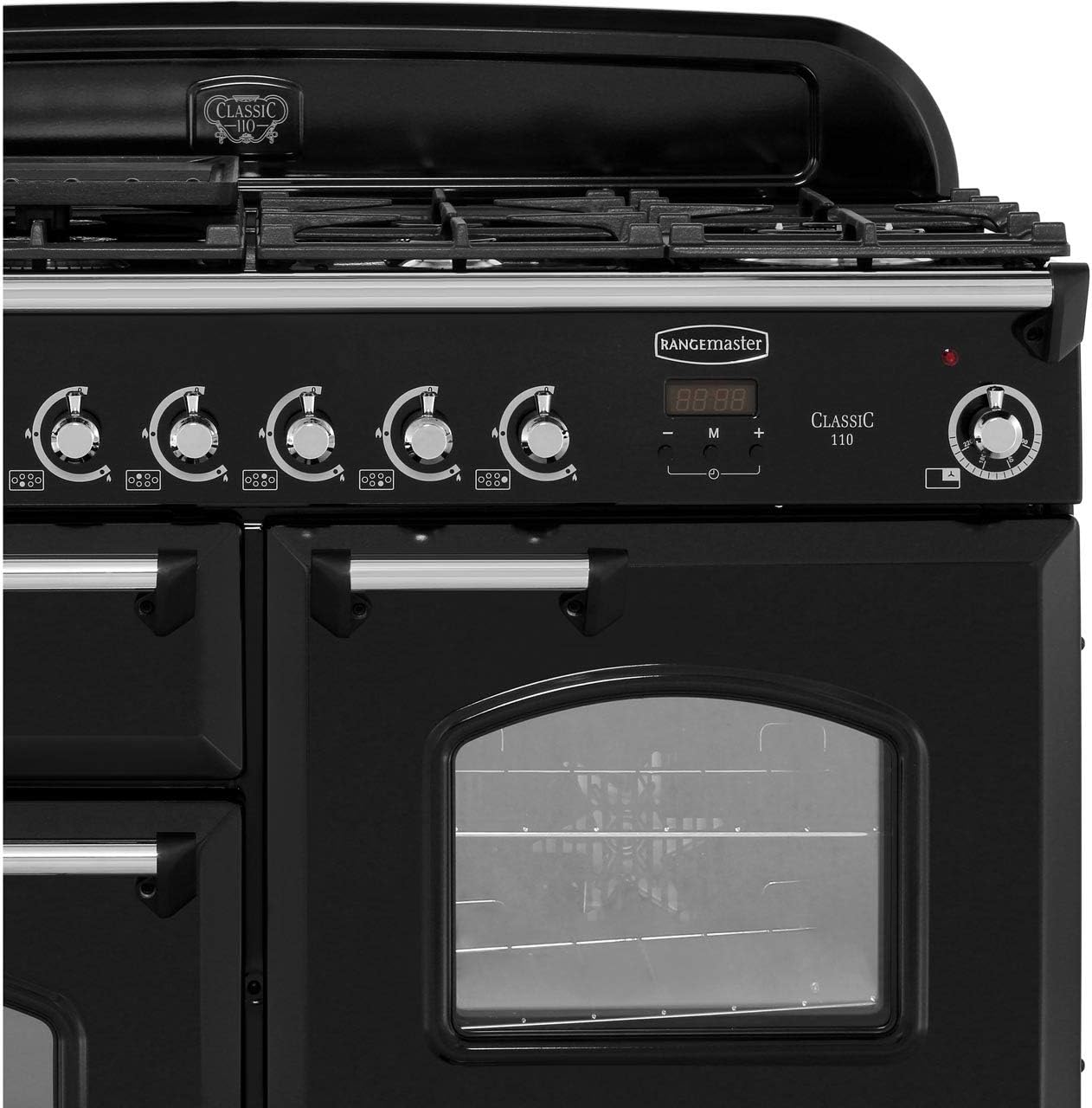 Rangemaster Classic CLA110DFFCY/C 110cm Dual Fuel Range Cooker - Cranberry / Chrome - A/A Rated - Amazing Gadgets Outlet