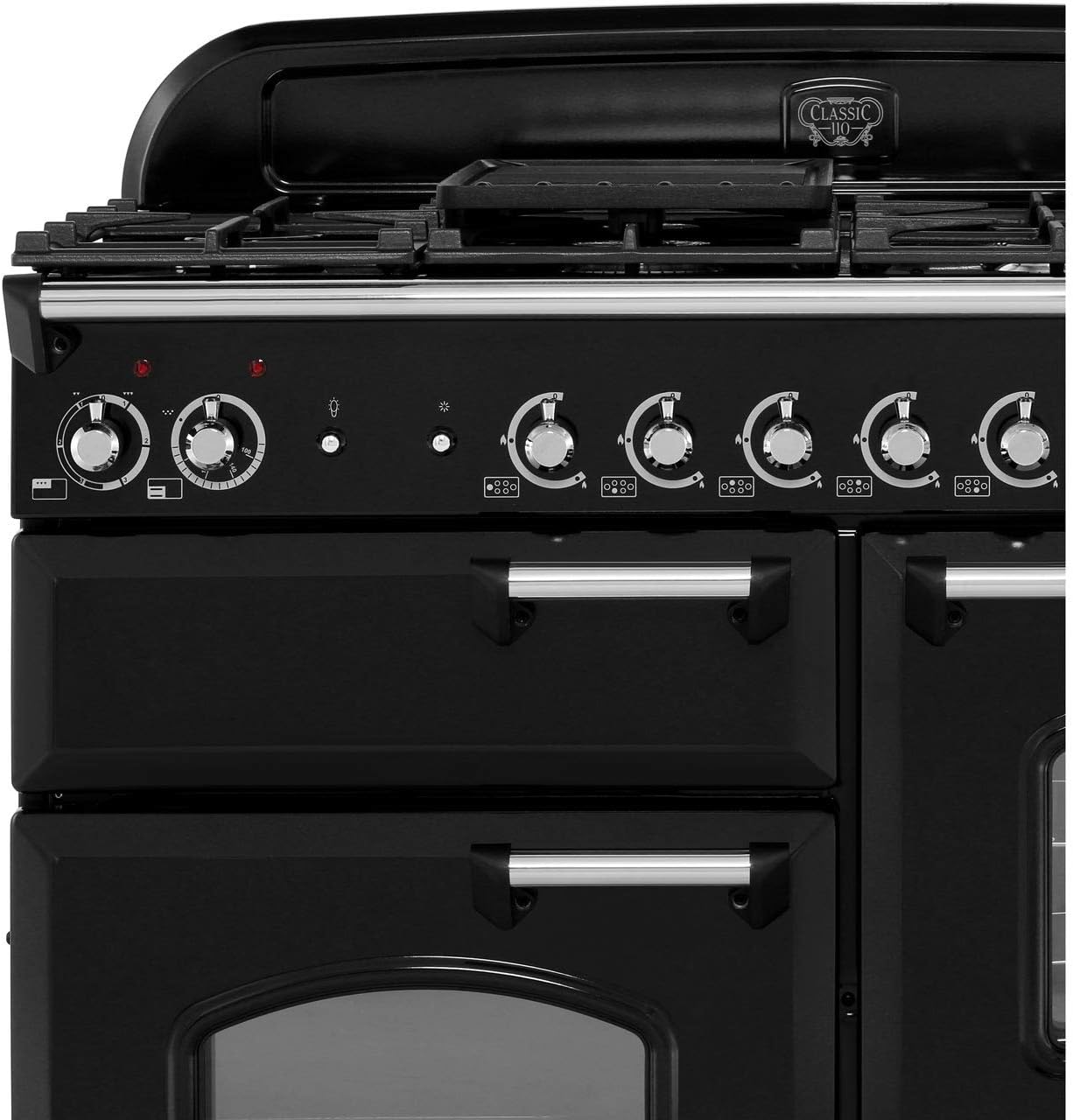 Rangemaster Classic CLA110DFFCY/C 110cm Dual Fuel Range Cooker - Cranberry / Chrome - A/A Rated - Amazing Gadgets Outlet