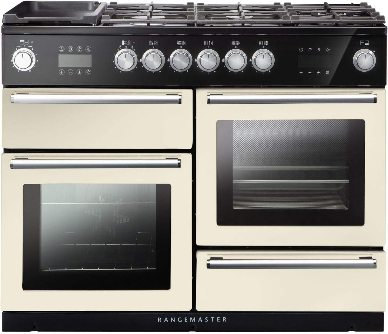 Rangemaster Nexus Steam NEX110SODFFIV/C 110cm Dual Fuel Range Cooker - Ivory / Chrome - A Rated - Amazing Gadgets Outlet