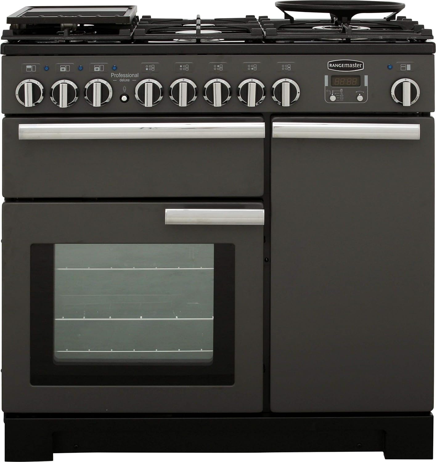 Rangemaster Professional Deluxe 90cm Dual Fuel Range Cooker - Slate Grey - Amazing Gadgets Outlet