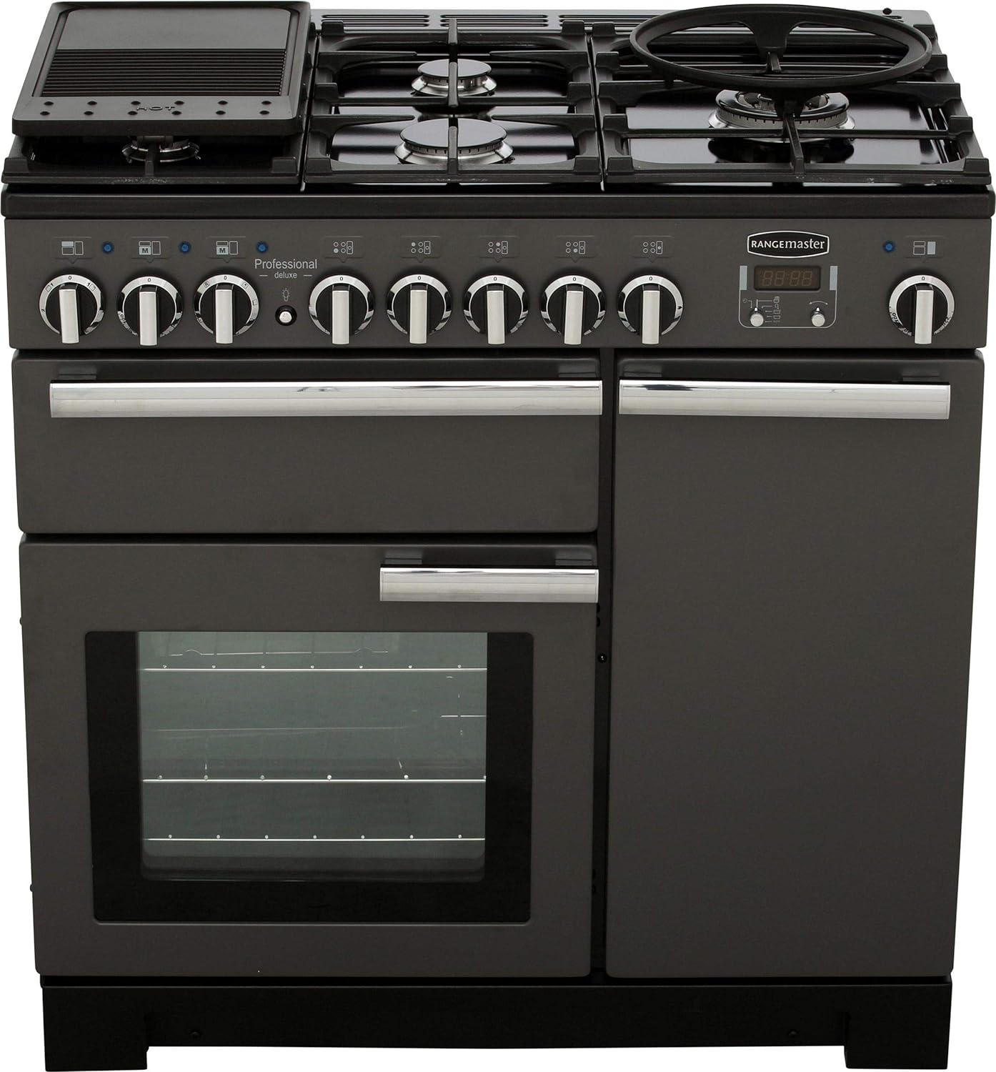 Rangemaster Professional Deluxe 90cm Dual Fuel Range Cooker - Slate Grey - Amazing Gadgets Outlet