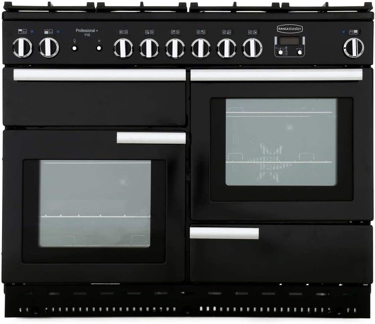 Rangemaster Professional Plus 110cm Dual Fuel Range Cooker - Black - Amazing Gadgets Outlet