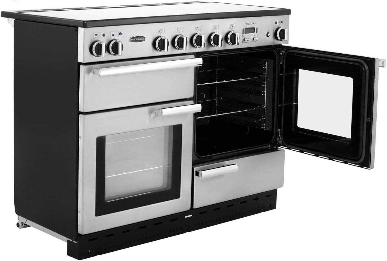 Rangemaster Professional Plus 110cm Electric Range Cooker with Induction Hob - Stainless Steel - Amazing Gadgets Outlet