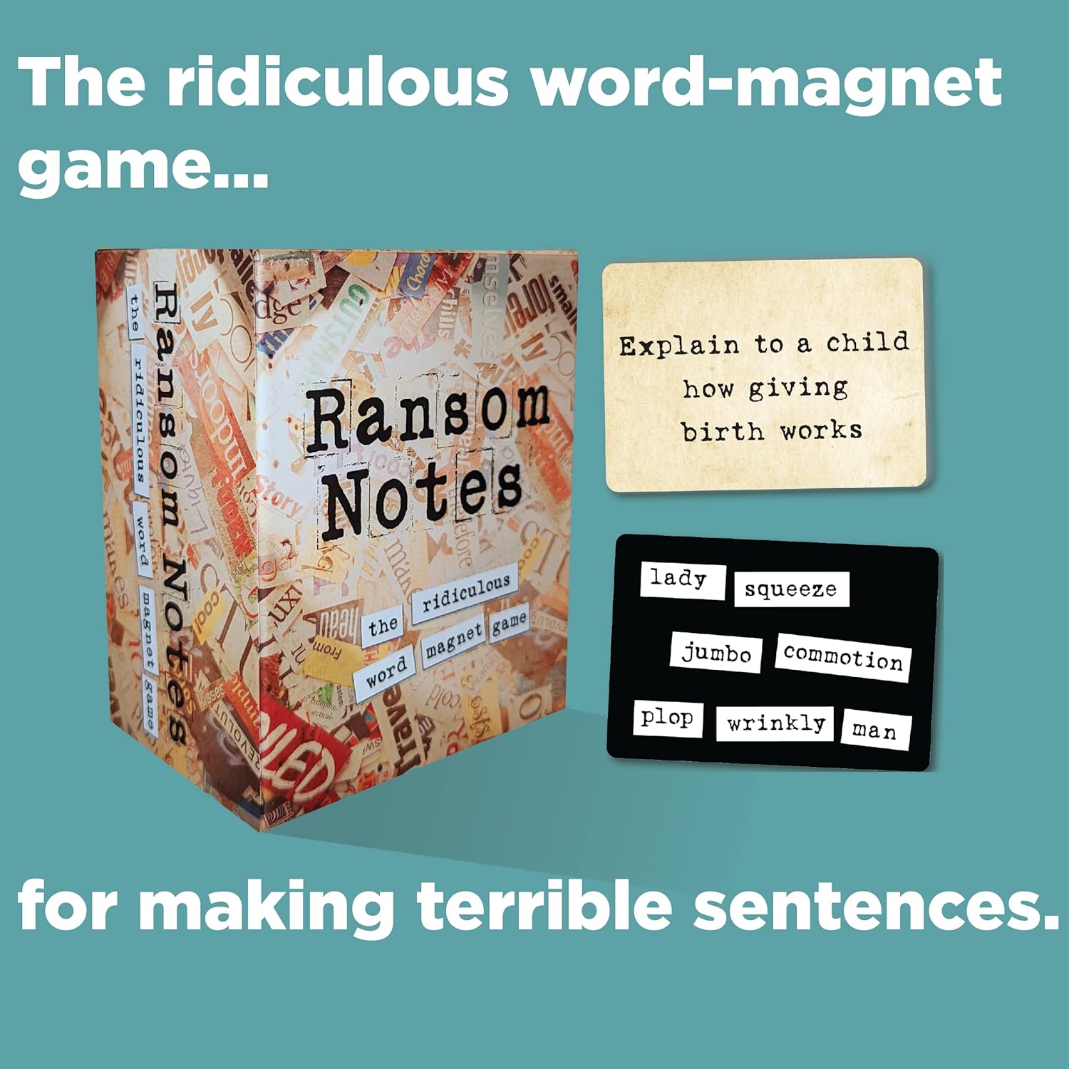 Ransom Notes - The Ridiculous Word Magnet Party Game, 3+ Players - Amazing Gadgets Outlet