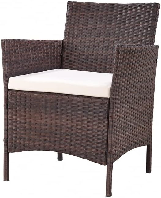 Rattan Garden Furniture 4 Piece Patio Set with Rattan Garden Table and Garden Chairs, Garden Bistro Set for 4, with Optional Rattan Garden Furniture Cover (Dark Brown + Cover)   Import  Single ASIN  Import  Multiple ASIN ×Product customization - Amazing Gadgets Outlet