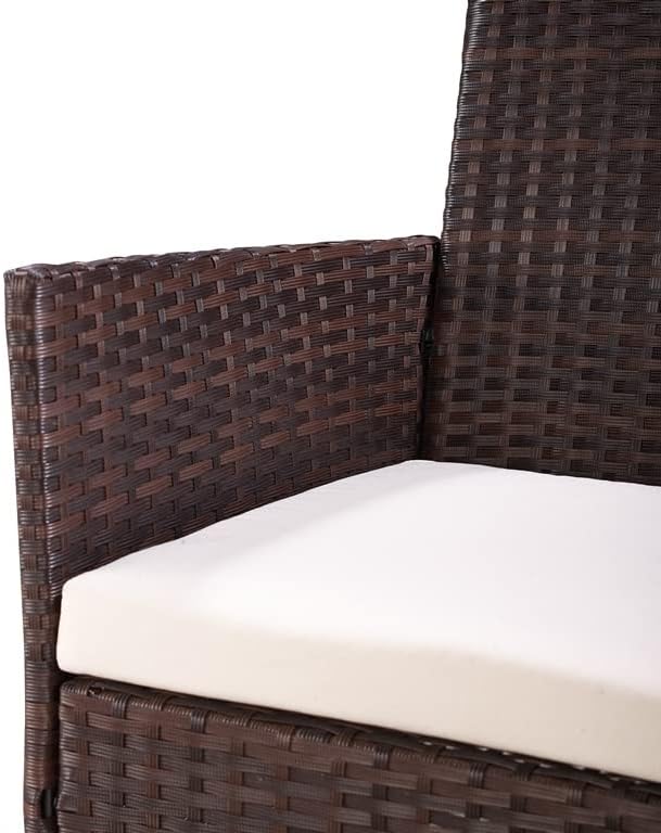 Rattan Garden Furniture 4 Piece Patio Set with Rattan Garden Table and Garden Chairs, Garden Bistro Set for 4, with Optional Rattan Garden Furniture Cover (Dark Brown + Cover)   Import  Single ASIN  Import  Multiple ASIN ×Product customization - Amazing Gadgets Outlet