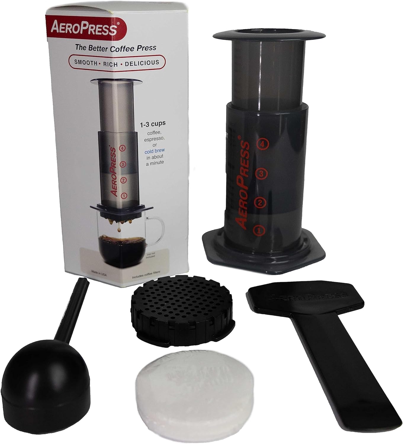 Rave Coffee AeroPress Gift Set with AeroPress Coffee Maker, Delicious 250g Rave Signature Blend Ground Coffee & Brewing Guide - Amazing Gadgets Outlet