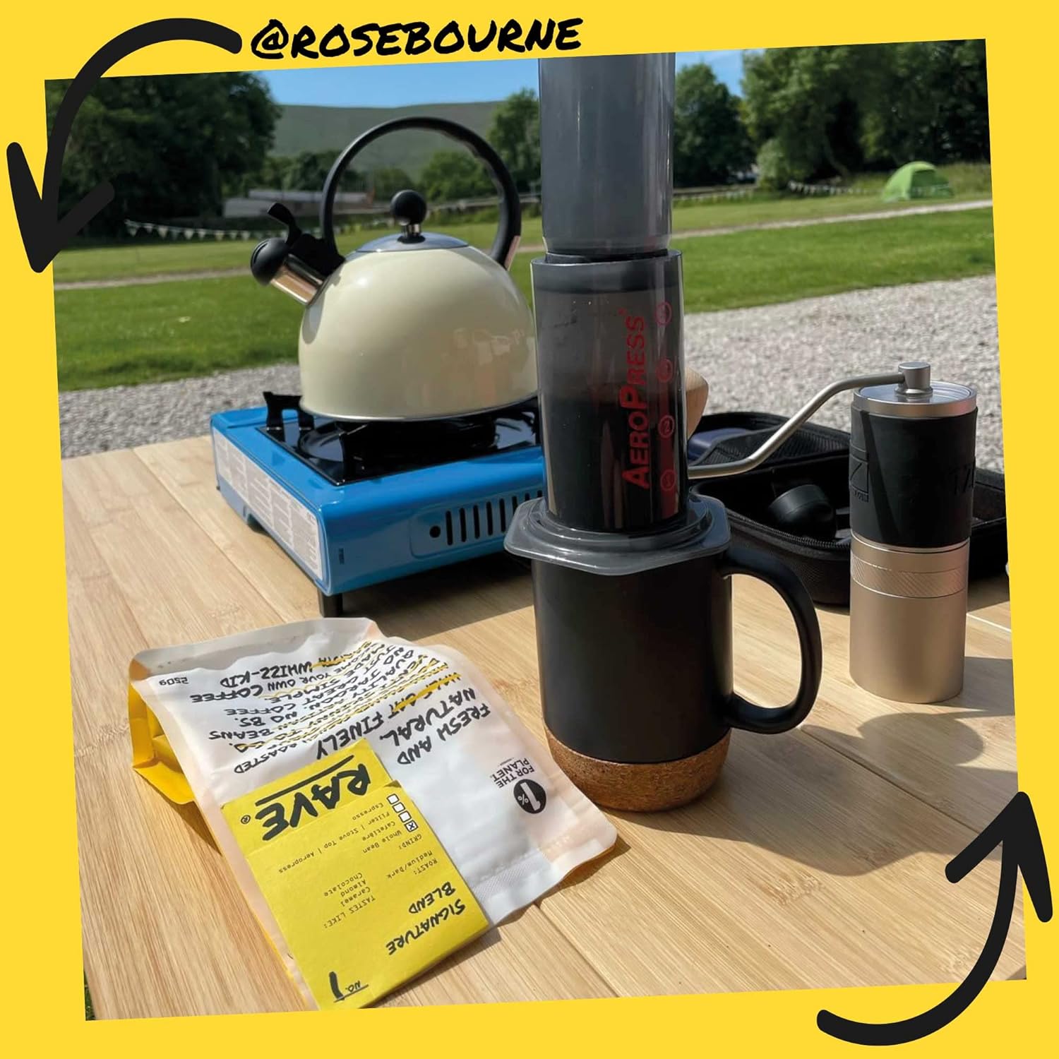 Rave Coffee AeroPress Gift Set with AeroPress Coffee Maker, Delicious 250g Rave Signature Blend Ground Coffee & Brewing Guide - Amazing Gadgets Outlet