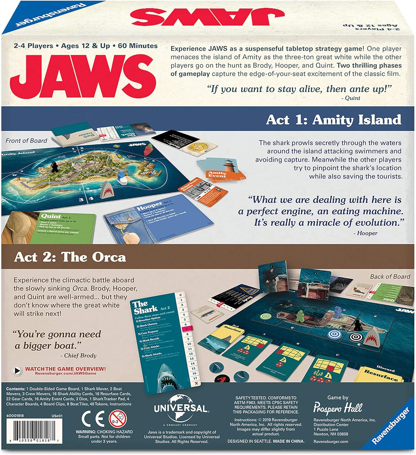 Ravensburger Jaws Immersive Strategy Board Games for Adults and Kids Ages 12 Years Up - 2 to 4 Players - Amazing Gadgets Outlet