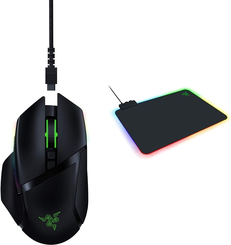 Razer Basilisk V3 - Wired Customisable Gaming Mouse (10+1 Programmable Buttons, HyperScroll Tilt Wheel, 11 Chroma RGB Lighting Zones, Optical Mouse Switches, Focus+ 26K DPI Optical Sensor) Black - Amazing Gadgets Outlet