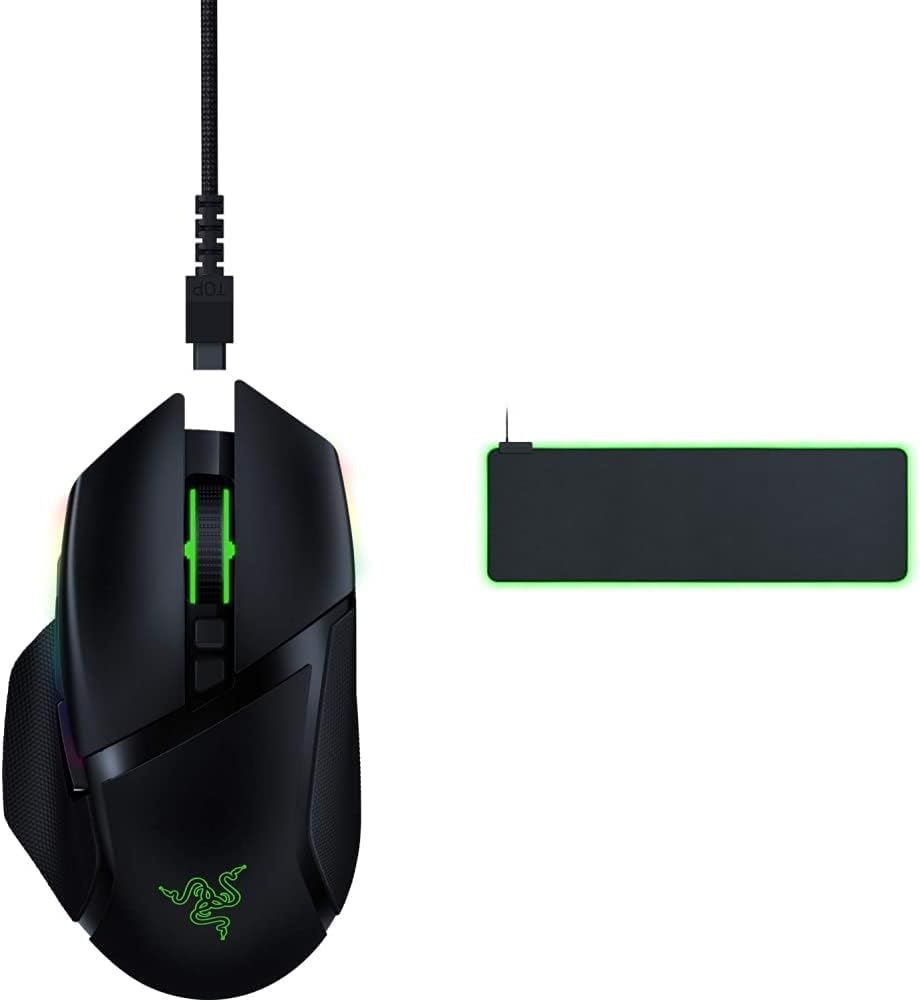 Razer Basilisk V3 - Wired Customisable Gaming Mouse (10+1 Programmable Buttons, HyperScroll Tilt Wheel, 11 Chroma RGB Lighting Zones, Optical Mouse Switches, Focus+ 26K DPI Optical Sensor) Black - Amazing Gadgets Outlet