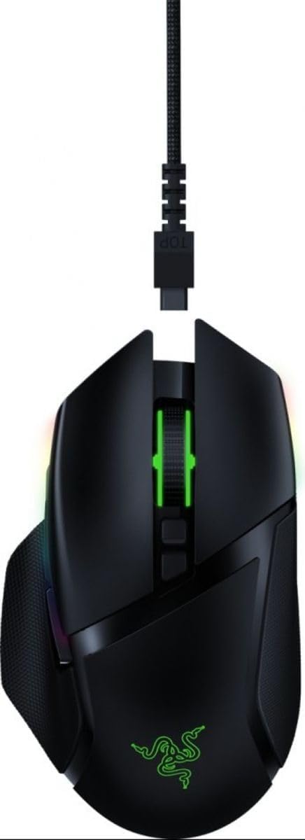 Razer Basilisk V3 - Wired Customisable Gaming Mouse (10+1 Programmable Buttons, HyperScroll Tilt Wheel, 11 Chroma RGB Lighting Zones, Optical Mouse Switches, Focus+ 26K DPI Optical Sensor) Black - Amazing Gadgets Outlet