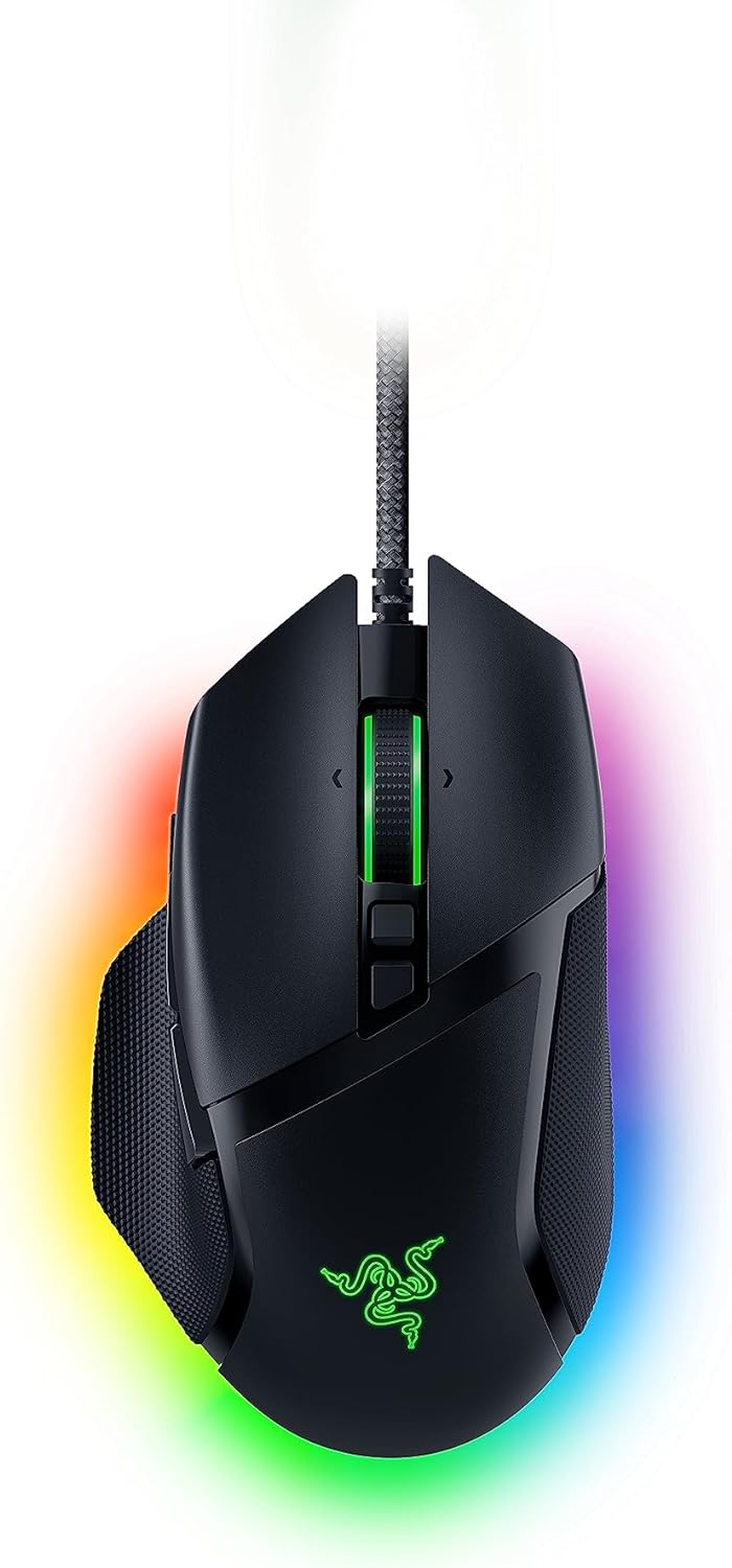 Razer Basilisk V3 - Wired Customisable Gaming Mouse (10+1 Programmable Buttons, HyperScroll Tilt Wheel, 11 Chroma RGB Lighting Zones, Optical Mouse Switches, Focus+ 26K DPI Optical Sensor) Black - Amazing Gadgets Outlet