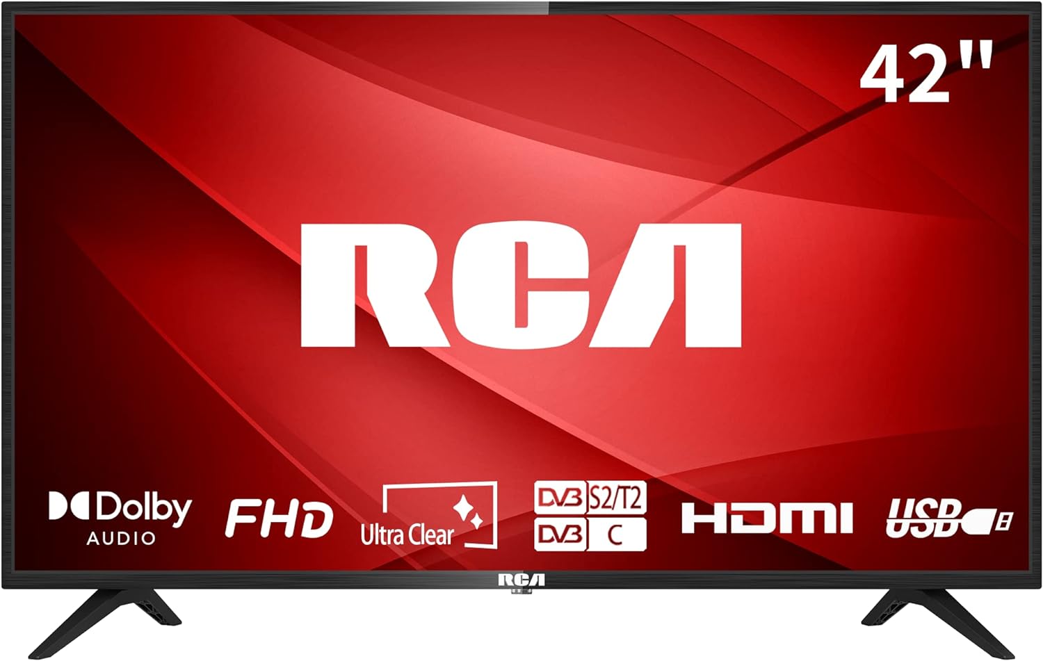 RCA 32 Inch 720P TV, Freeview HD Dolby Digital Audio DVB T2/S2 HD LED Backlighting Display TV, HDMI USB Earphone Output Media Player Monitor PS5 Xbox, Small TV for Bedroom Kitchen Black - Amazing Gadgets Outlet