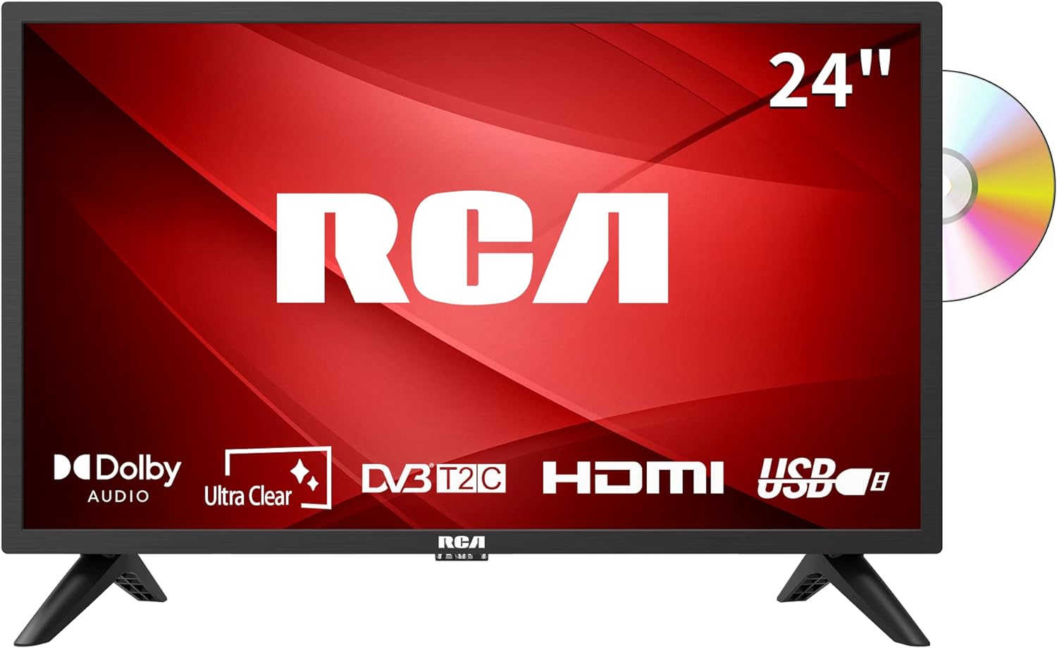 RCA RB22HT5 22 Inch FHD TV, Freeview HD DVB - T2 - C - S2 Dolby Digital Audio Kitchen TV, FHD LED Backlighting Display, HDMI VGA PC Audio SCART USB Record Media Player, Small TV for Small Lounge Kitchen - Amazing Gadgets Outlet