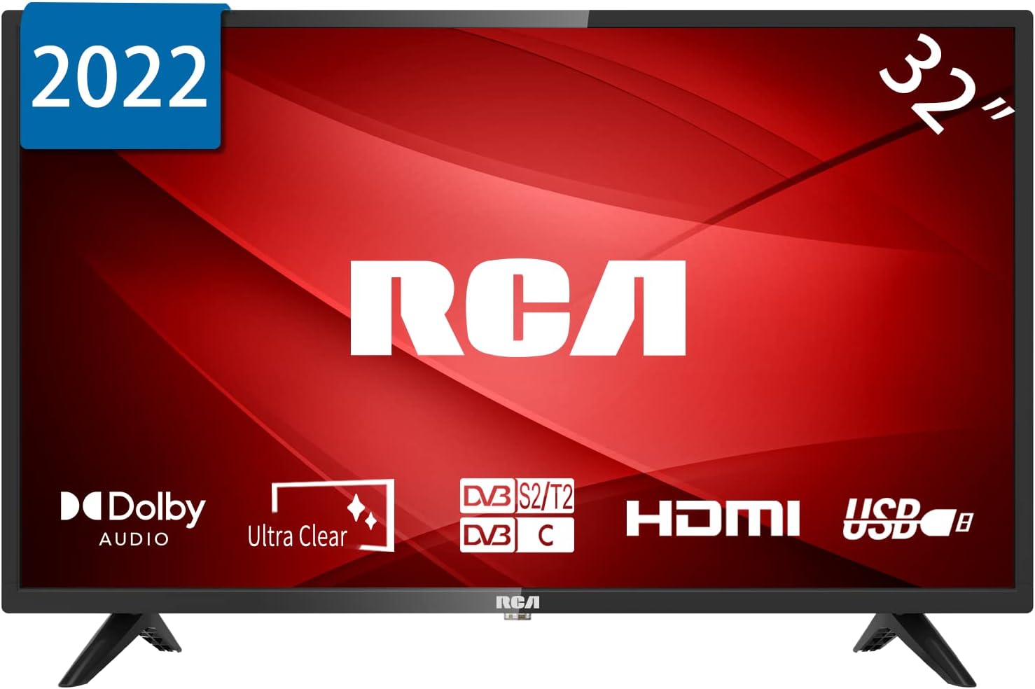 RCA RB32H2 - UK 32 inch HD LED TV, Dolby Audio, HDMI, SCART, VGA PC connection, USB Media Player, DVB - T2/C, Digital Audio output - Amazing Gadgets Outlet