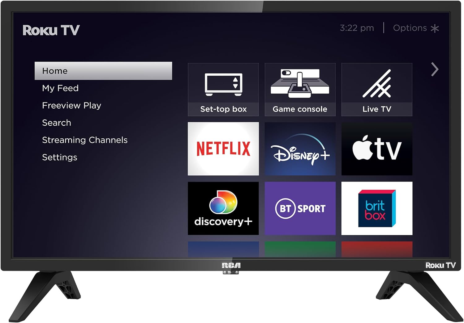 RCA Roku TV 24" Smart TV, 24 Inch HD TV with Apple TV+ BBC Netflix Freeview, DVB - T2/T Dolby Audio 3 x HDMI 1 x USB Port, Ideal Large Screen TV for Small Lounge or Kitchen - Amazing Gadgets Outlet