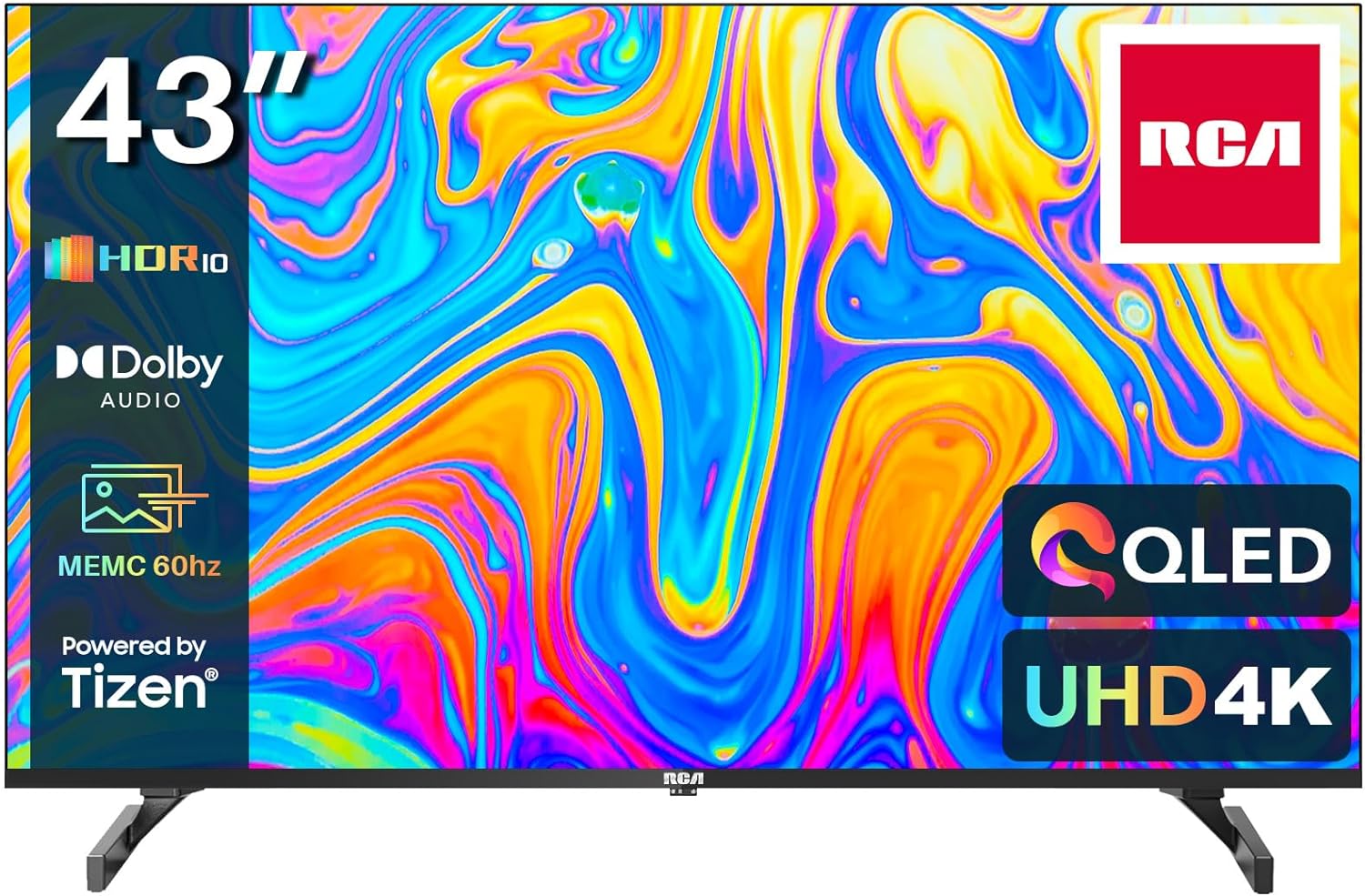 RCA Roku TV 43 Inch 4K Smart TV, 43" Ultra HD TV with Apple TV+ BBC Netflix Freeview Play, HDR Dolby Audio DVB - T2/T 3 x HDMI 2 x USB 2.0 Port UHD Television, Ideal Large Screen TV for Living Room - Amazing Gadgets Outlet