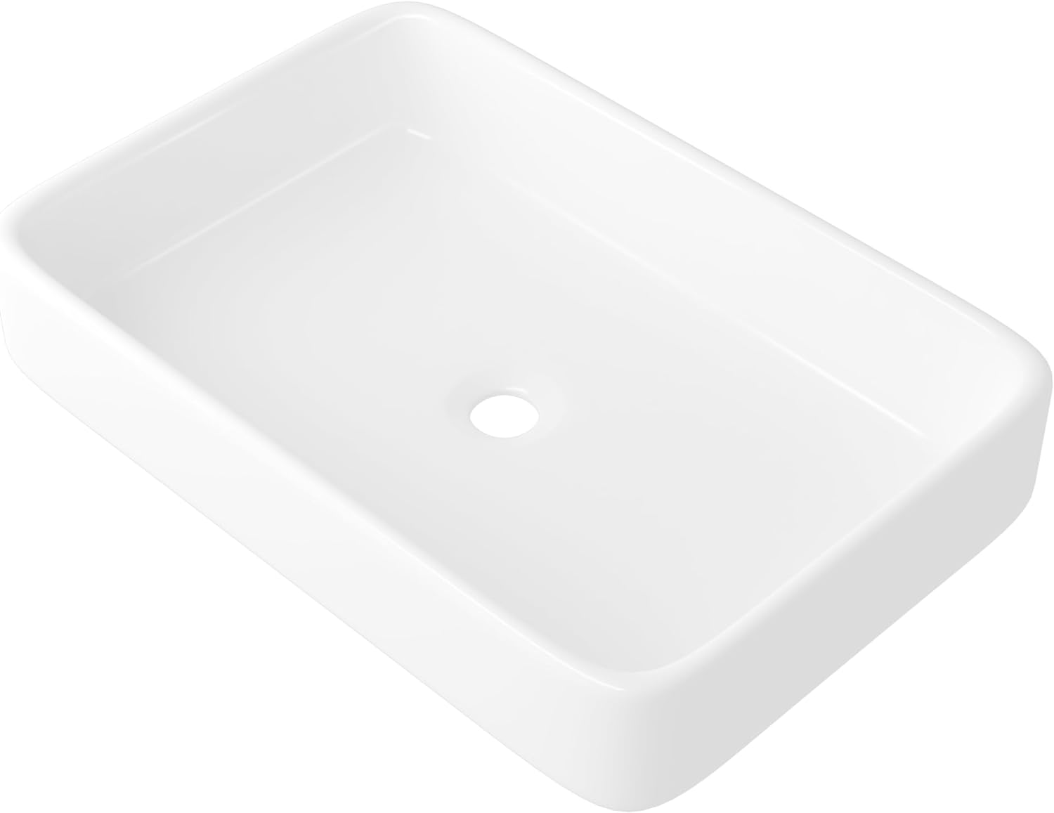 Rectangle Vessel Sink with Faucet Hole, Eridanus Ceramic Countertop Bathroom Washbasin, Vitreous China Cloakroom Basin Sink for Lavatory, Bathroom, Vanity Unit, White Gloss - 490 x 370 x 140mm   Import  Single ASIN  Import  Multiple ASIN ×Product - Amazing Gadgets Outlet